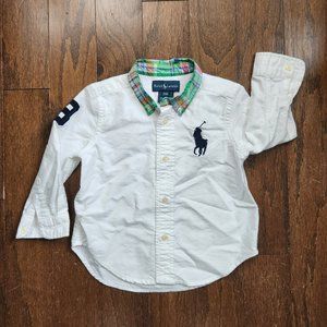 Ralph Lauren Boys Big Pony Oxford Shirt, 24 Months